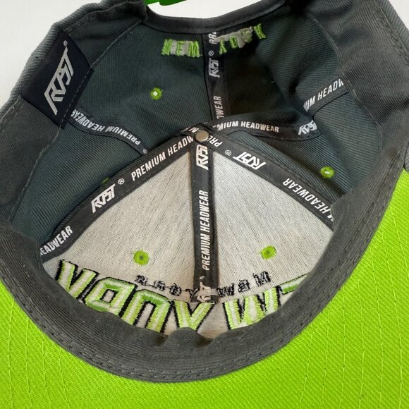 New York Grey & Neon Green Snapback Hat Premium Headwear Adjustable Embroidered - Picture 3 of 8